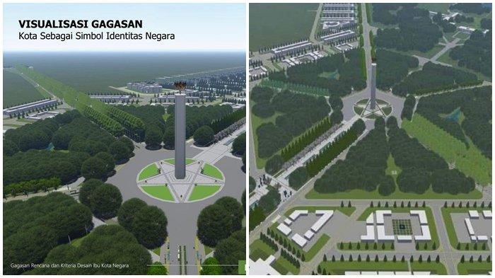 Maket salah satu desain Ibu Kota Baru RI versi Kementerian Pekerjaan Umum Republik Indonesia yang akan diterapkan di Pulau Kalimantan nanti. 